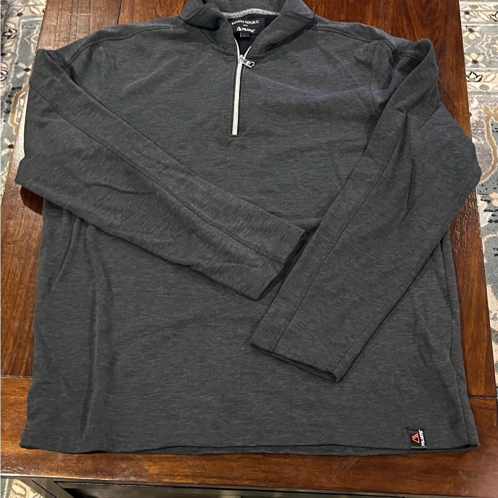 Banana Republic Charcoal Quarter-Zip Sweater
